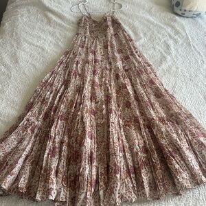 Free People Floral Maxi Dress - Red and Cream